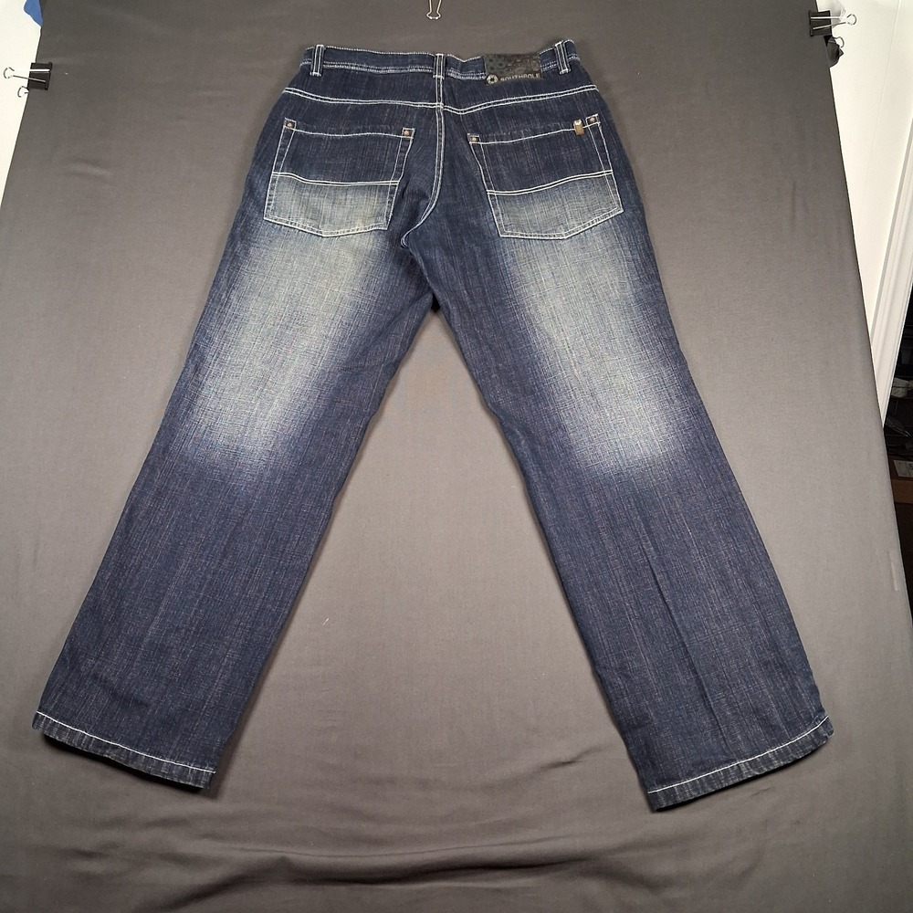 Y2K Vintage Southpole RN82628 Jeans Mens 34x32 Blue Wide Leg Baggy - Hip Hop - Picture 2 of 7